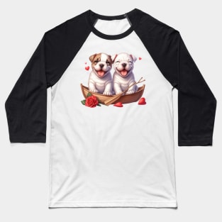 Valentine Bulldog Couple Baseball T-Shirt